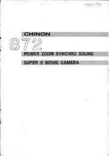 Chinon 872 manual. Camera Instructions.